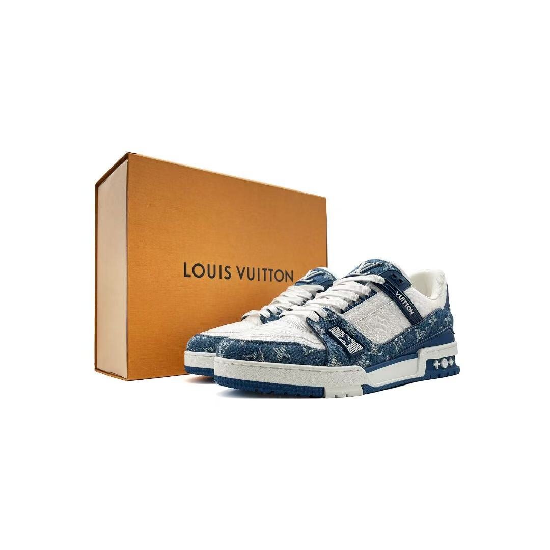LV Denim Monogram Trainer Sneakers